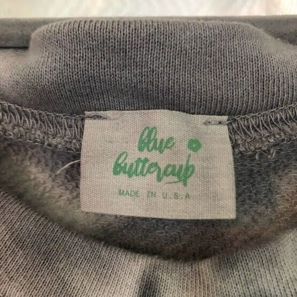 Blue Buttercup Women's Size Small Gray Tie Die Sweatshirt Made in USA - Picture 2 of 4
